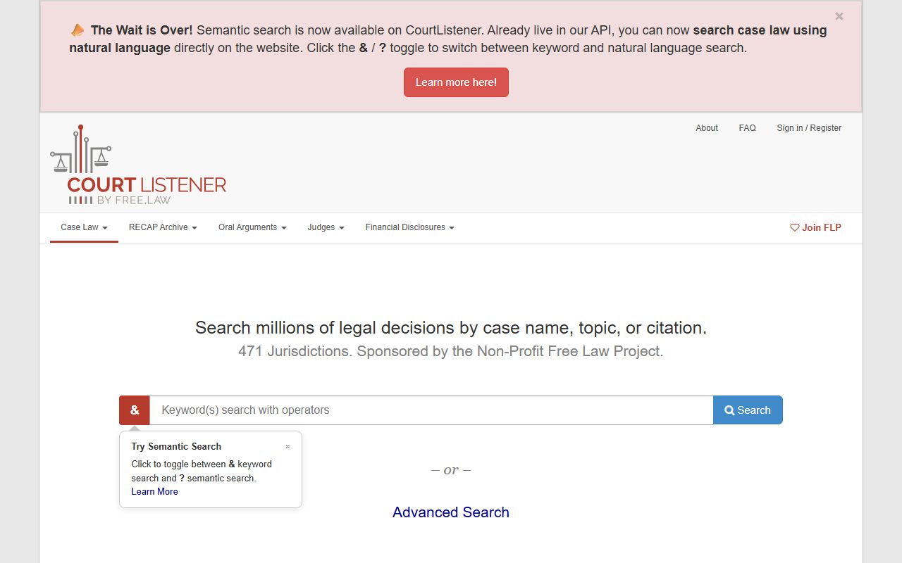 CourtListener federal records alternative for Pierce County federal cases