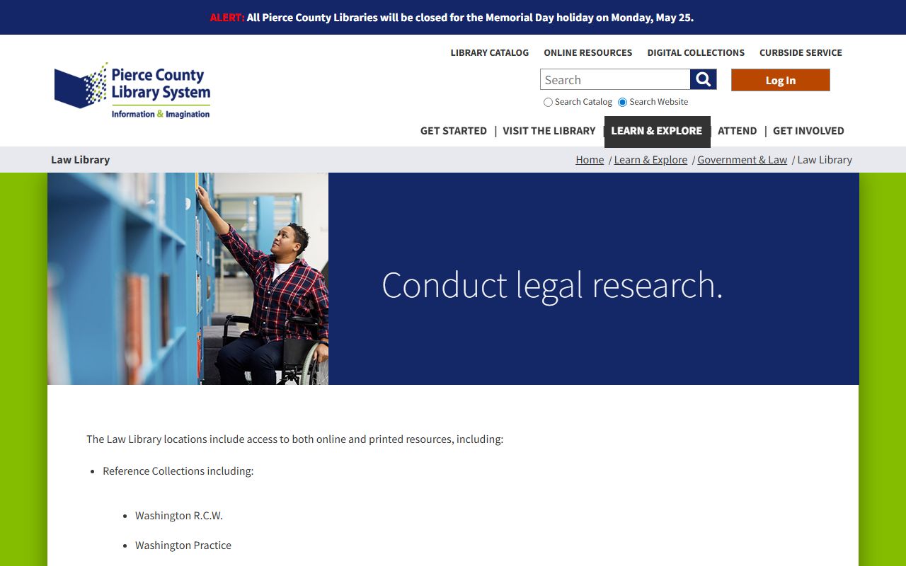 Pierce County Library law library for court records help